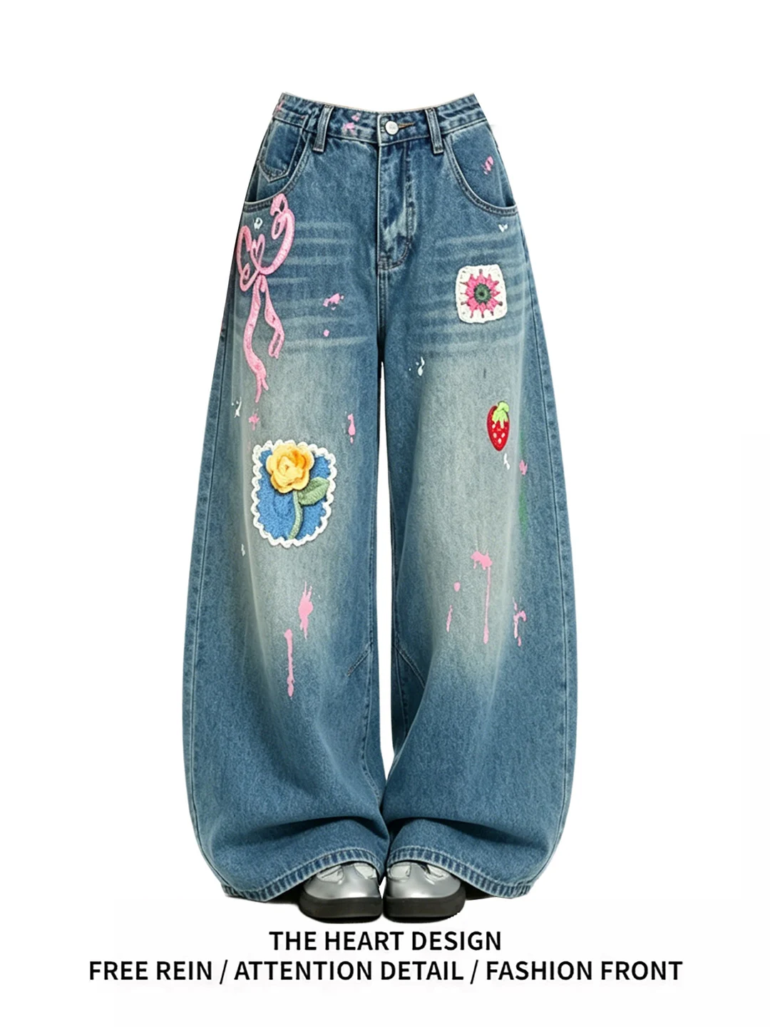 Retro American Hooked Flower Wide Leg Loose Women's Jeans Summer New Design Straight Long Pants High Waist Denim Casual Wear
Retro American Hooked Flower Wide Leg Loose Women's Jeans Summer New Design Straight Long Pants High Waist Denim Casual Wear