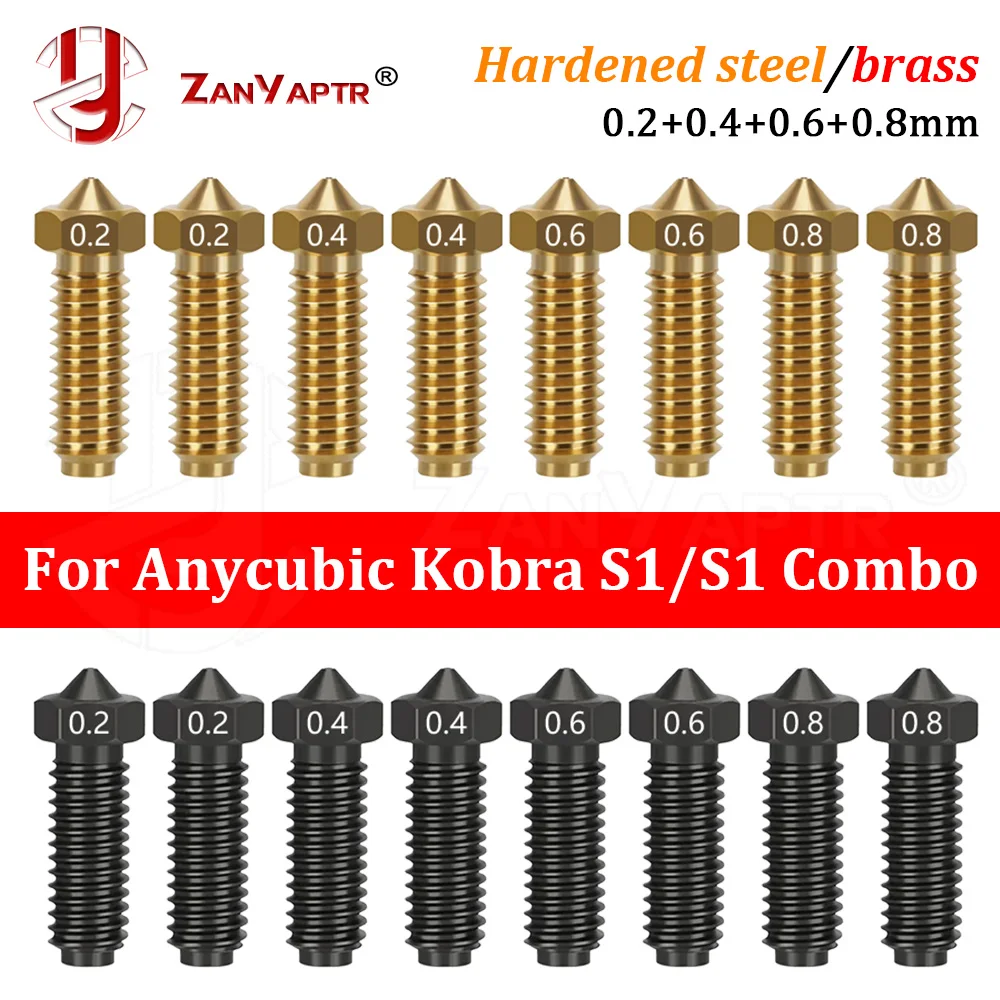 Для Anycubic Kobra S1/S1 Combo Hotend сопла твердость латунь 0,2 мм 0,4 мм 0,6 мм 0,8 мм металлическое сопло для аксессуаров для 3d-принтеров
Для Anycubic Kobra S1/S1 Combo Hotend сопла твердость латунь 0,2 мм 0,4 мм 0,6 мм 0,8 мм металлическое сопло для аксессуаров для 3d-принтеров
