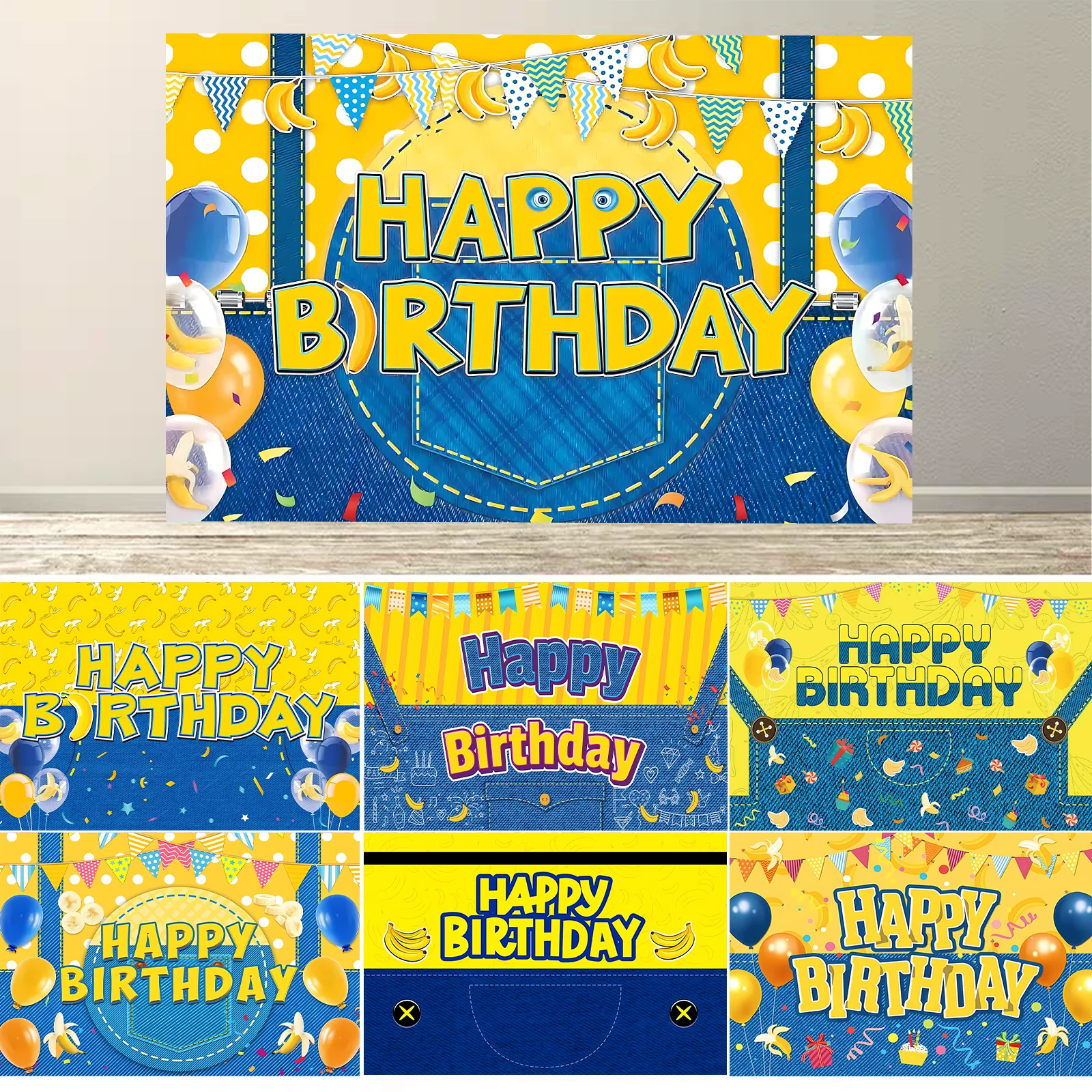 Cartoon M-Minions Yellow Jeans Happy Birthday Backdrop Banana Balloon Flag Decorations Kids Photo Booth Props Cake Table Banner
Cartoon M-Minions Yellow Jeans Happy Birthday Backdrop Banana Balloon Flag Decorations Kids Photo Booth Props Cake Table Banner