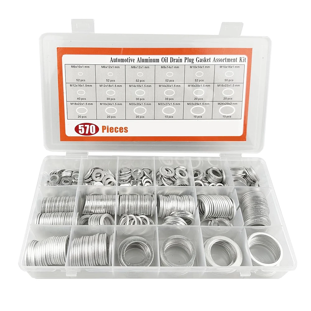 570 шт. алюминиевой плоской шайбы, комбинированный комплект прокладок для сливной пробки масла, прокладка для экструзии масла M6 M8 M10 M12 M14 M16 M18 M20
570 шт. алюминиевой плоской шайбы, комбинированный комплект прокладок для сливной пробки масла, прокладка для экструзии масла M6 M8 M10 M12 M14 M16 M18 M20