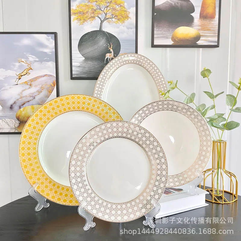 Plaid Ceramic Tableware Set 28 Heads Full Set of Dishes Plates and Coffee Sets
Plaid Ceramic Tableware Set 28 Heads Full Set of Dishes Plates and Coffee Sets