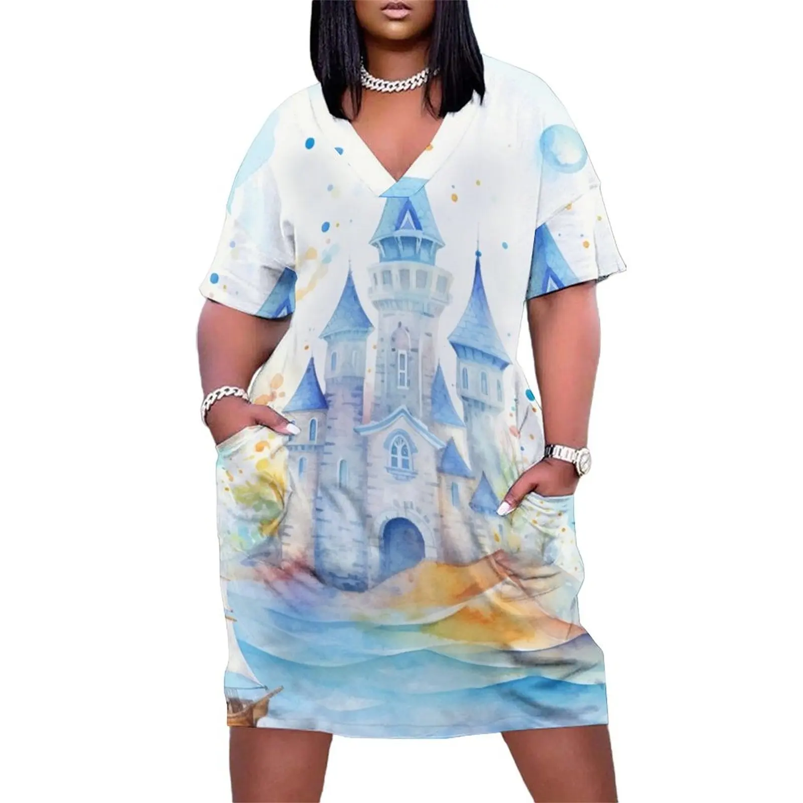 Seaside Castle Dreams: Colorful Splendor Loose Pocket Dress women party dresses Elegant gown sexy dress for women Woman clothes
Seaside Castle Dreams: Colorful Splendor Loose Pocket Dress women party dresses Elegant gown sexy dress for women Woman clothes