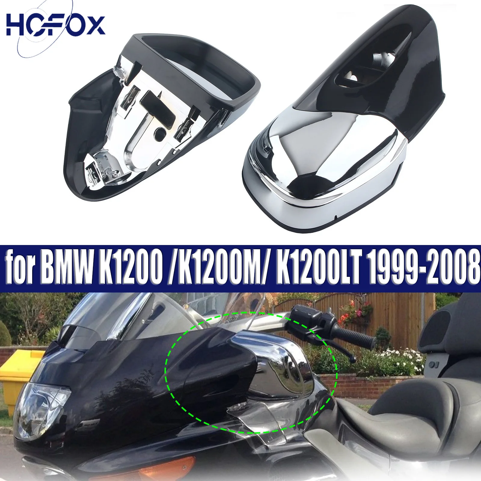 for BMW K1200 /K1200M/ K1200LT 1999-2008 Black & Chrome Motorcycle Rearview Side Mirrors With Light 
for BMW K1200 /K1200M/ K1200LT 1999-2008 Black & Chrome Motorcycle Rearview Side Mirrors With Light