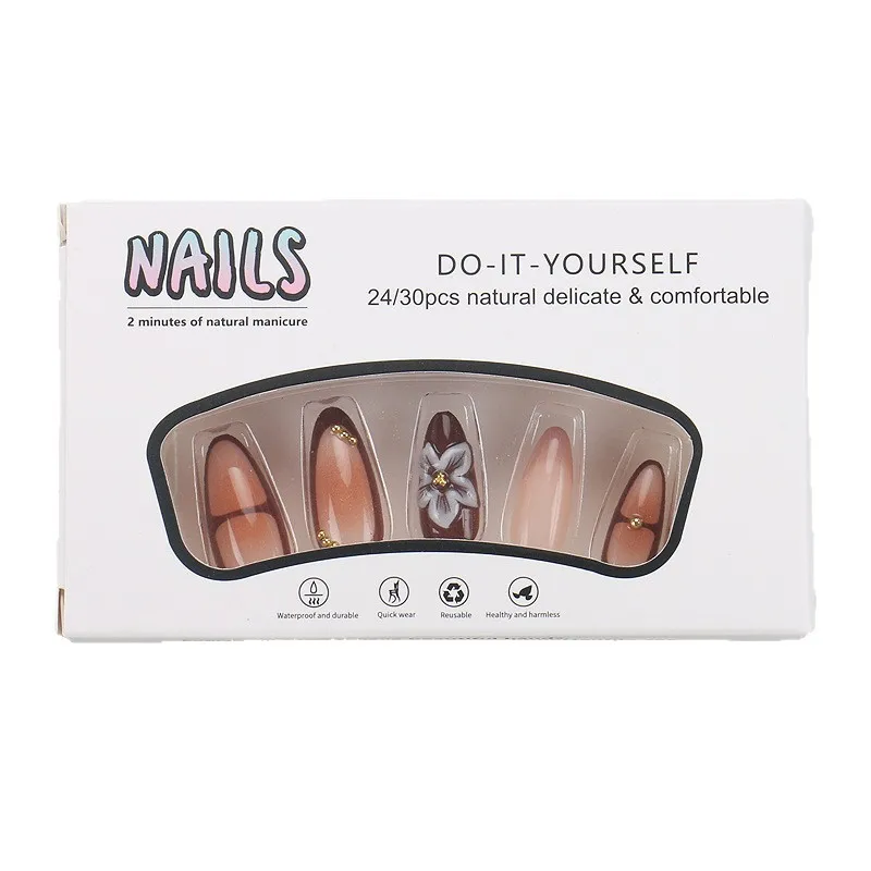 Wearing nail 3D three-dimensional flower rhinestone Spice Girl nail art piece Wearable fake nail finished product
Wearing nail 3D three-dimensional flower rhinestone Spice Girl nail art piece Wearable fake nail finished product