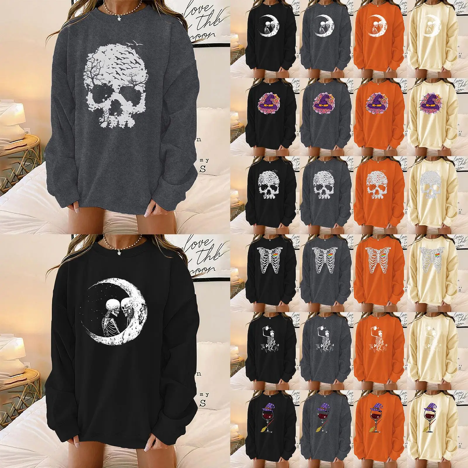 Autumn Winter New Style Halloween Creative Theme Print Loose round Neck Shoulder Long Sleeve Sweatshirt Women's Fashion Stree...
Autumn Winter New Style Halloween Creative Theme Print Loose round Neck Shoulder Long Sleeve Sweatshirt Women's Fashion Stree...