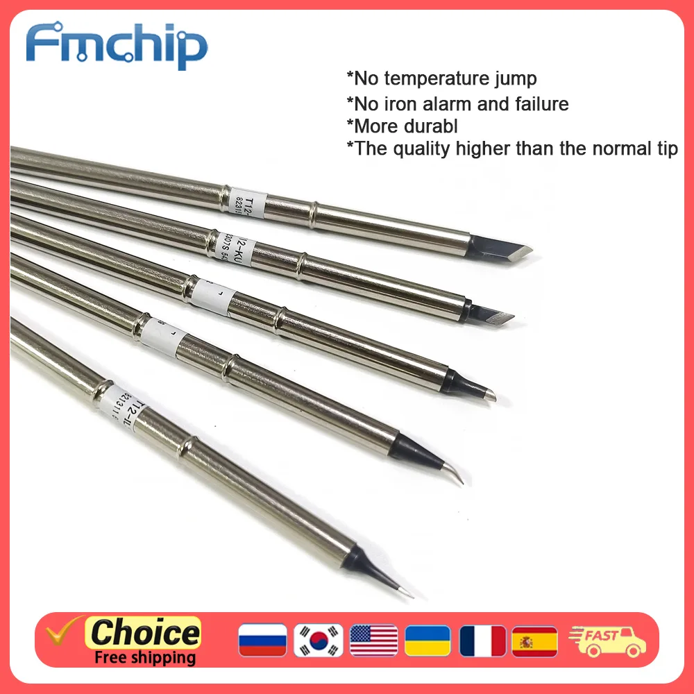 High quality Taiwan T12 black chrome soldering iron tip replacement More durable Fast heating Stable temperature
High quality Taiwan T12 black chrome soldering iron tip replacement More durable Fast heating Stable temperature