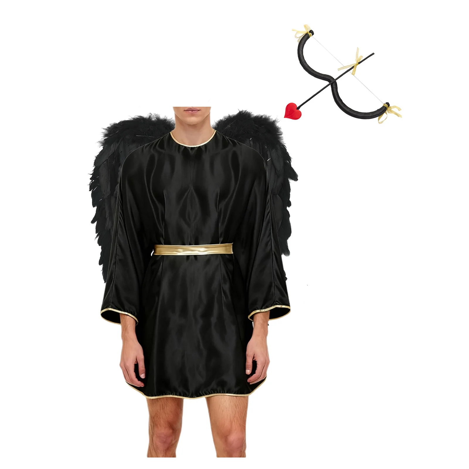 Men Ancient Roman Cupid Prince Warrior Cosplay Satiny Robe with Wing M-shaped Bow And Heart Arrow for Raves Halloween Carnival
Men Ancient Roman Cupid Prince Warrior Cosplay Satiny Robe with Wing M-shaped Bow And Heart Arrow for Raves Halloween Carnival