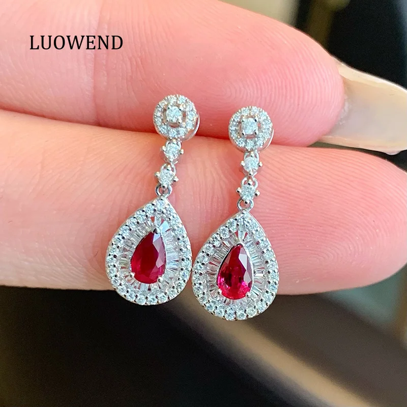 Серьги LUOWEND из 100% белого золота 18 карат, роскошные ювелирные изделия с бриллиантами, элегантные серьги в форме капли воды из натурального рубина для женщин, свадьба
Серьги LUOWEND из 100% белого золота 18 карат, роскошные ювелирные изделия с бриллиантами, элегантные серьги в форме капли воды из натурального рубина для женщин, свадьба
