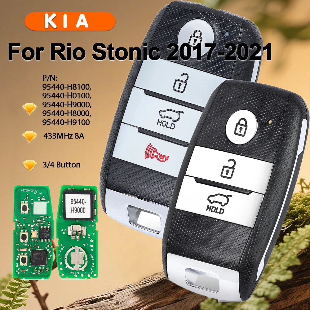 KEYECU for Kia Rio Stonic 2017-2021 95440-H8100,95440-H0100, 95440-H9000,95440-H8000,95440-H9100 Smart Remote Key 433MHz 8A Fob
KEYECU for Kia Rio Stonic 2017-2021 95440-H8100,95440-H0100, 95440-H9000,95440-H8000,95440-H9100 Smart Remote Key 433MHz 8A Fob