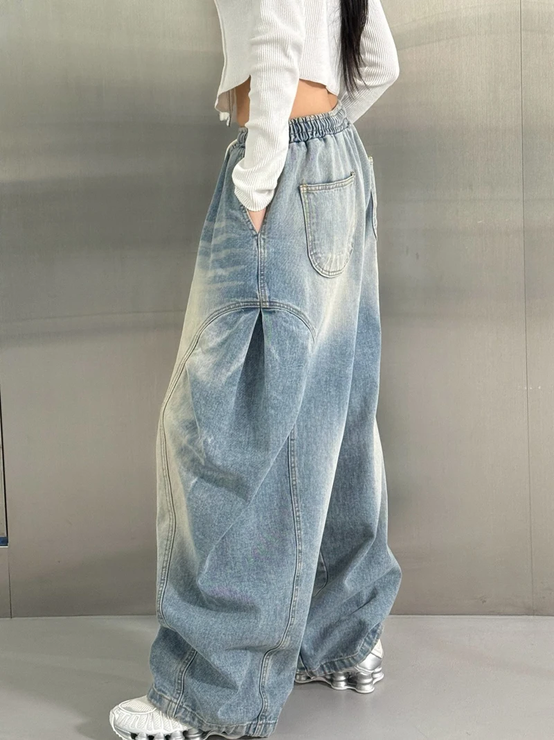 Женские свободные джинсы с высокой талией и широкими штанинами, повседневные длинные брюки, белые вельветовые брюки с эластичной резинкой на талии, модные
Женские свободные джинсы с высокой талией и широкими штанинами, повседневные длинные брюки, белые вельветовые брюки с эластичной резинкой на талии, модные