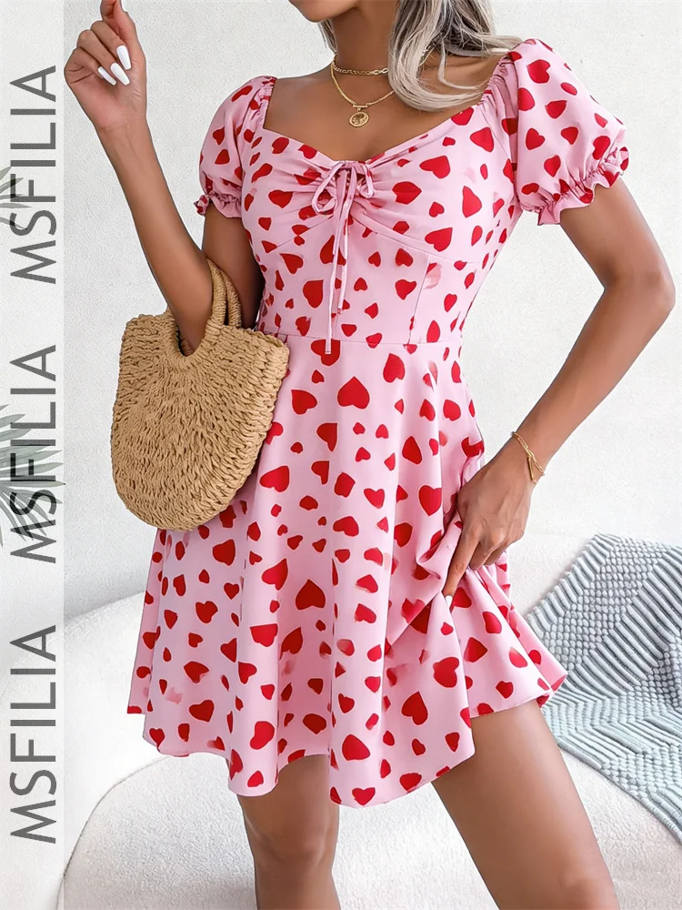 Msfilia Women's Spring V Neck Short Sleeve Single Breasted Pleated Printed Dress For Fashion Chic High Waist Dresses
Msfilia Women's Spring V Neck Short Sleeve Single Breasted Pleated Printed Dress For Fashion Chic High Waist Dresses