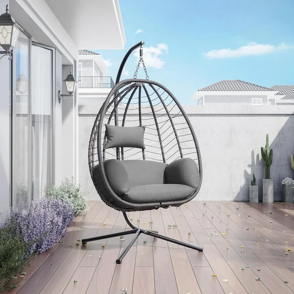 Egg Swing Chair Indoor Outdoor Patio Wicker Rattan Hanging Egg Chair with Stand, Hammock Swing with Cushioned Headrest, 350LB
Egg Swing Chair Indoor Outdoor Patio Wicker Rattan Hanging Egg Chair with Stand, Hammock Swing with Cushioned Headrest, 350LB