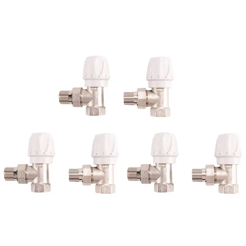 MCGS-Thermostatic Radiator Valve 6Pcs 15Mm X 1/2Inch Thermostatic Angle TRV Thermostatic Radiator Valve For Home Office
MCGS-Thermostatic Radiator Valve 6Pcs 15Mm X 1/2Inch Thermostatic Angle TRV Thermostatic Radiator Valve For Home Office
