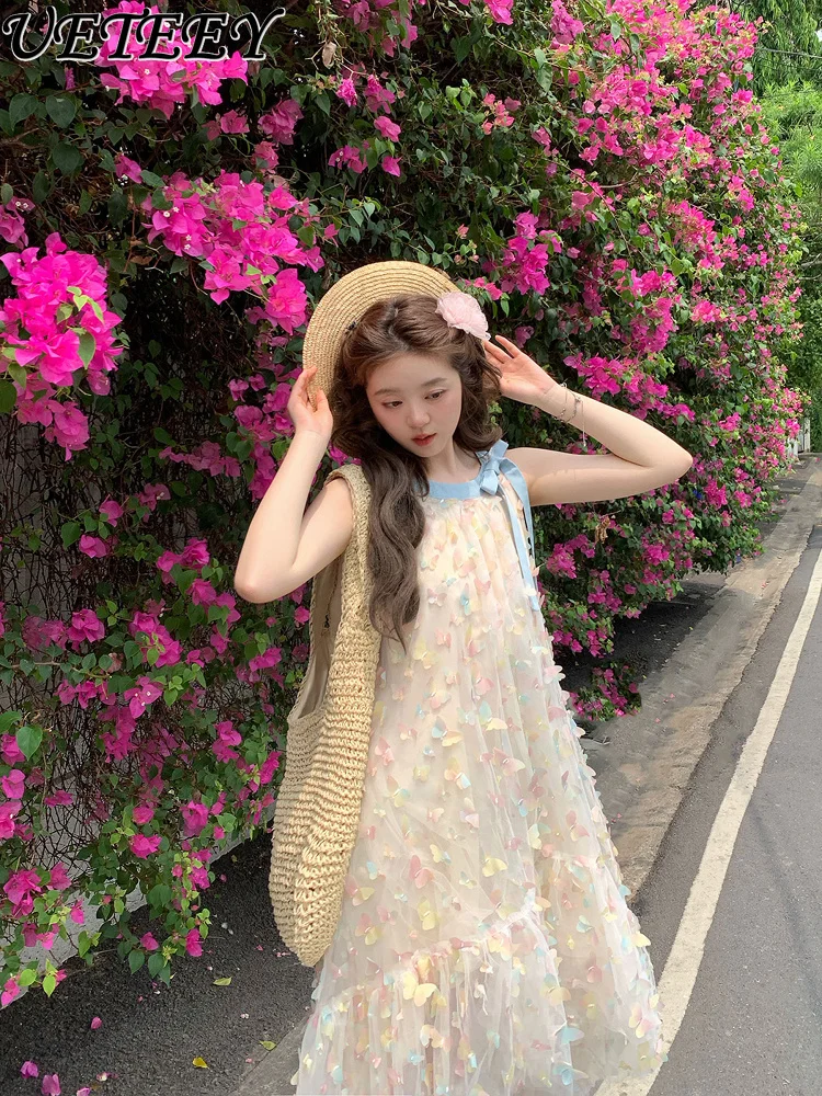 Three-dimensional Butterfly Oversize Tulle Vest Dress Summer New Sweet Loose Sleeveless Fairy Lace-up Dresses for Women
Three-dimensional Butterfly Oversize Tulle Vest Dress Summer New Sweet Loose Sleeveless Fairy Lace-up Dresses for Women