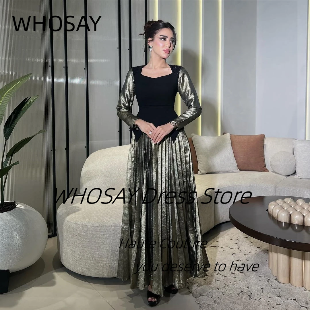 WHOSAY Saudi Arabia Prom Dresses 2025 Square Neck Long Sleeves فساتين سهرة Pleats Ankle Length Evening Party Dress Customized
WHOSAY Saudi Arabia Prom Dresses 2025 Square Neck Long Sleeves فساتين سهرة Pleats Ankle Length Evening Party Dress Customized