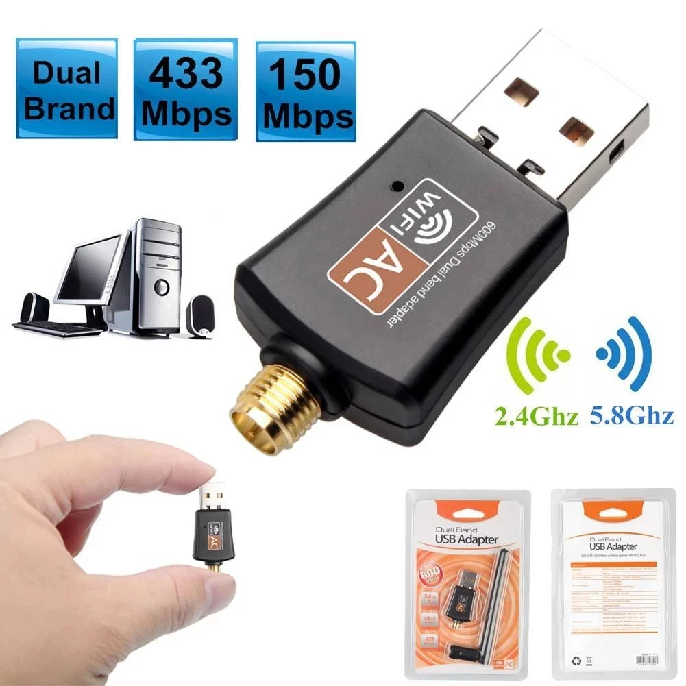 PIX-LINK 600 Мбит/с двухдиапазонный USB Wi-Fi адаптер 2,4 ГГц/5,8 ГГц, беспроводная сетевая карта с антенной 2dBi для приема и передачи данных для ПК и ноутбуков
PIX-LINK 600 Мбит/с двухдиапазонный USB Wi-Fi адаптер 2,4 ГГц/5,8 ГГц, беспроводная сетевая карта с антенной 2dBi для приема и передачи данных для ПК и ноутбуков