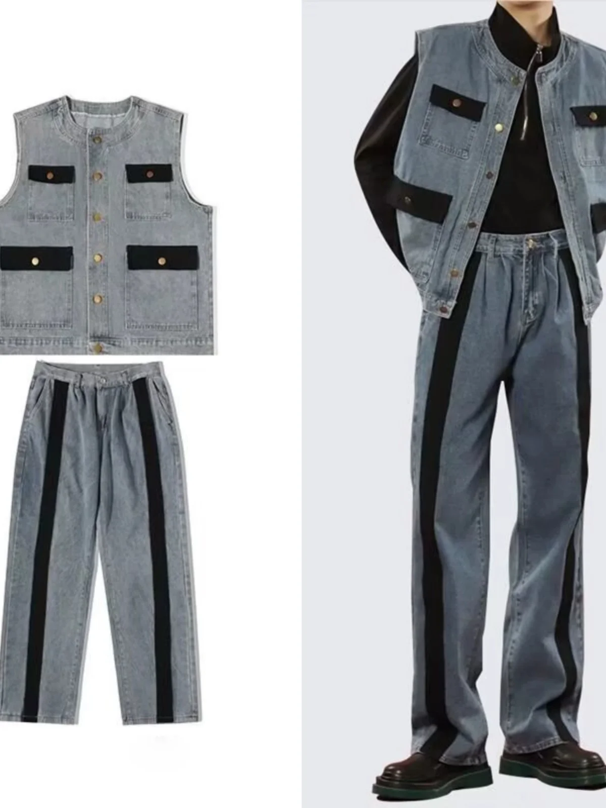 American Retro Design Casual Loose Men's Denim Vest Jaet High Street Sle Youth Faion Multi-Functional Outerwear
American Retro Design Casual Loose Men's Denim Vest Jaet High Street Sle Youth Faion Multi-Functional Outerwear