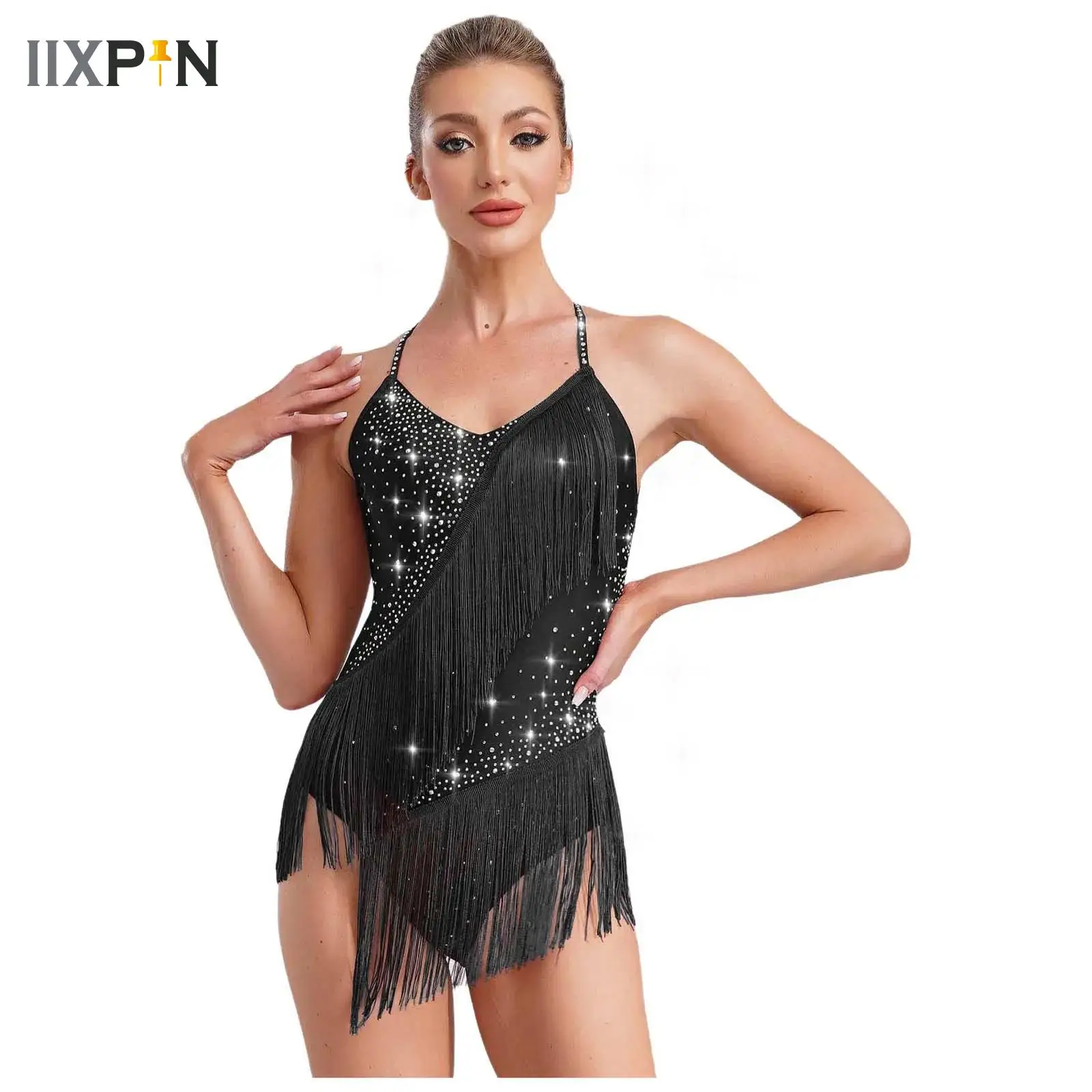 Womens Rhythmic Gymnastics Jersey Latin Jazz Leotards Dance Performance Dress Rhinestones Tassels Adorned Dance Leotard Costume
Womens Rhythmic Gymnastics Jersey Latin Jazz Leotards Dance Performance Dress Rhinestones Tassels Adorned Dance Leotard Costume