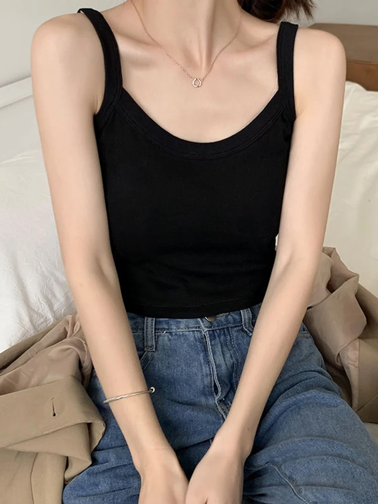 Women Casual Tank Vest Sleeveless Short Crop Tops New Fashion Sexy Tees Spaghetti Solid Summer Camis Basic Camisole For Female
Women Casual Tank Vest Sleeveless Short Crop Tops New Fashion Sexy Tees Spaghetti Solid Summer Camis Basic Camisole For Female