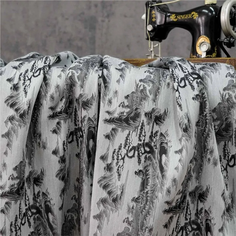 New style ink dress silk satin jacquard fabric Chinese vest fashion yarn-dyed decorative
New style ink dress silk satin jacquard fabric Chinese vest fashion yarn-dyed decorative