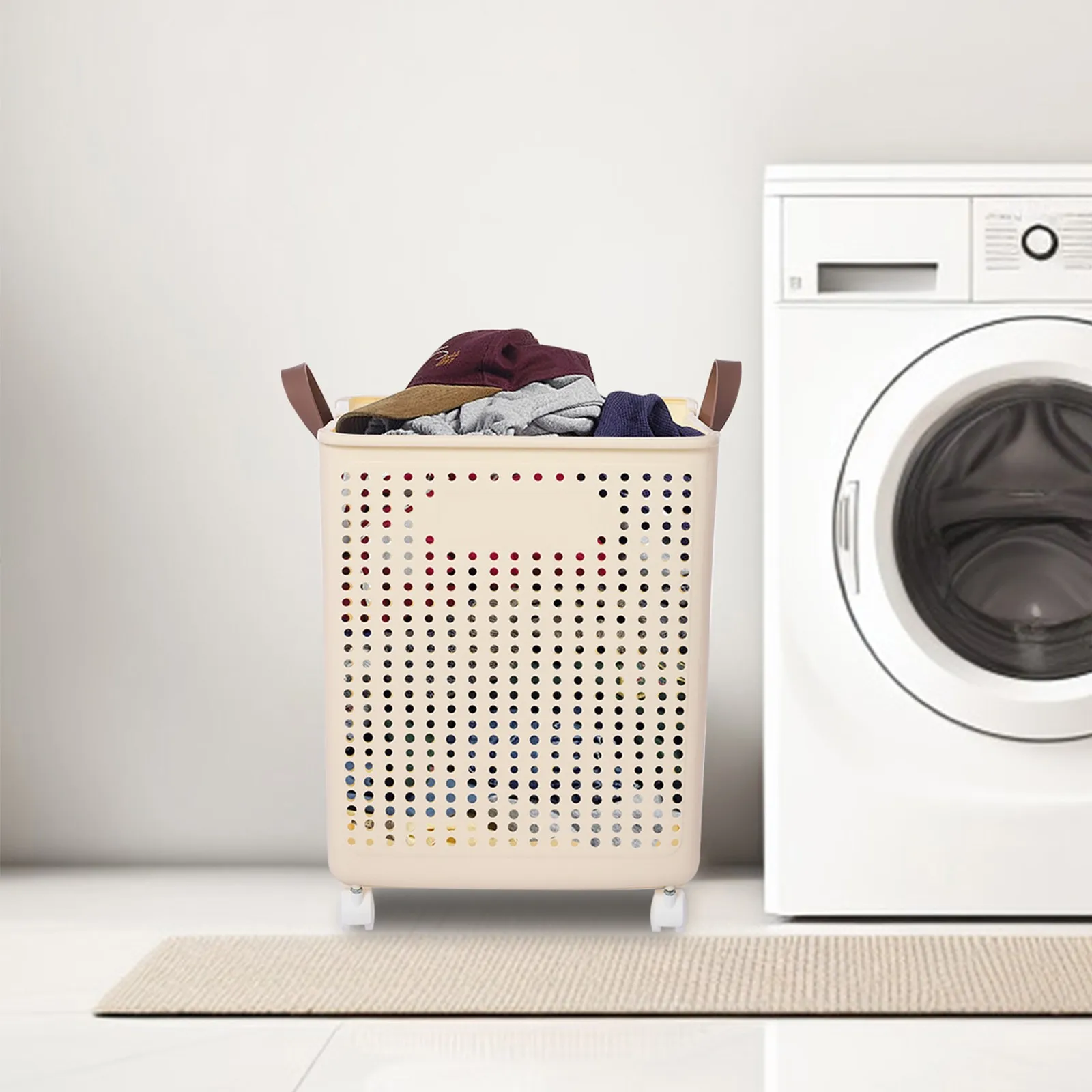 Foldable roller laundry basket with wheels
Foldable roller laundry basket with wheels