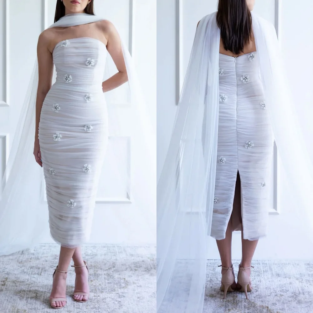 Customized Intricate Sparkle Tulle Pleat Handmade Flower Rhinestone Straight Strapless Midi Dresses Bespoke Occasion Dresses
Customized Intricate Sparkle Tulle Pleat Handmade Flower Rhinestone Straight Strapless Midi Dresses Bespoke Occasion Dresses