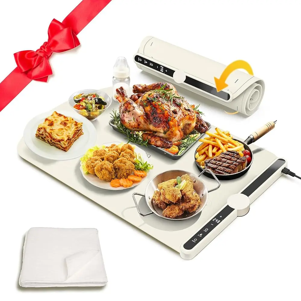Warming Mat For Food - Fast Heating Food Warming Mat, 9-Level Temperature Control, 8S Qui Heat, 1-6 Timer, Auto Shut-Off For
Warming Mat For Food - Fast Heating Food Warming Mat, 9-Level Temperature Control, 8S Qui Heat, 1-6 Timer, Auto Shut-Off For