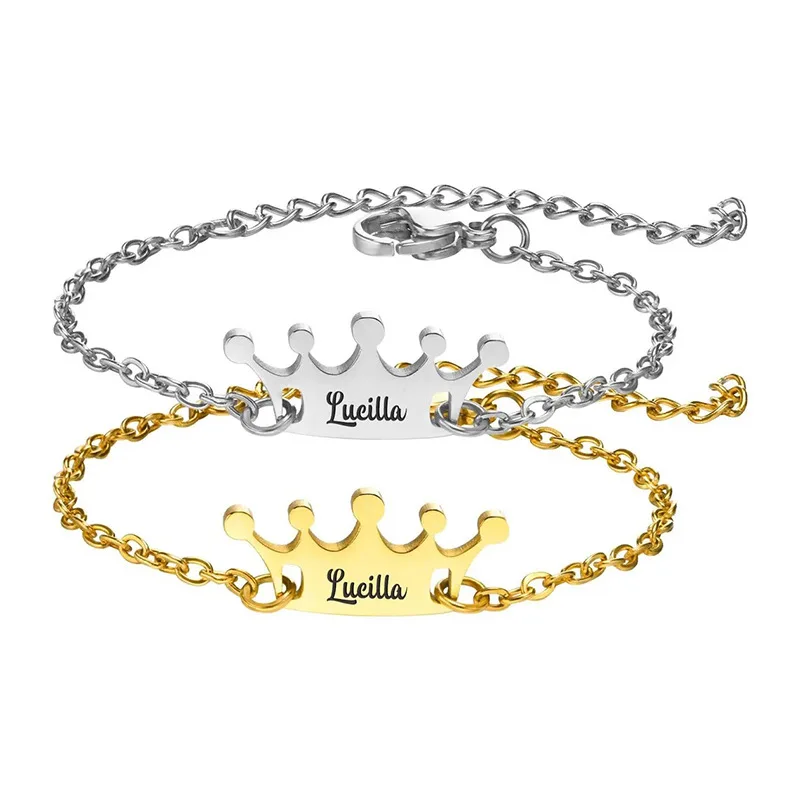 Stainless Steel Cutout Crown Bracelet, Custom Engraved Name Bangle, Fashion Personalized Wrist Jewelry Gift
Stainless Steel Cutout Crown Bracelet, Custom Engraved Name Bangle, Fashion Personalized Wrist Jewelry Gift