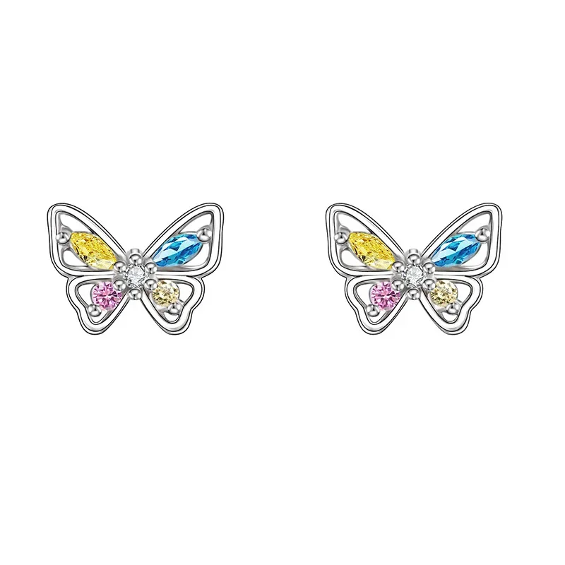 925 Sterling Silver Geometric Colorful Zircon Butterfly Stud Earring for Women Fine Jewelry High Luxury Vintage Accessories
925 Sterling Silver Geometric Colorful Zircon Butterfly Stud Earring for Women Fine Jewelry High Luxury Vintage Accessories