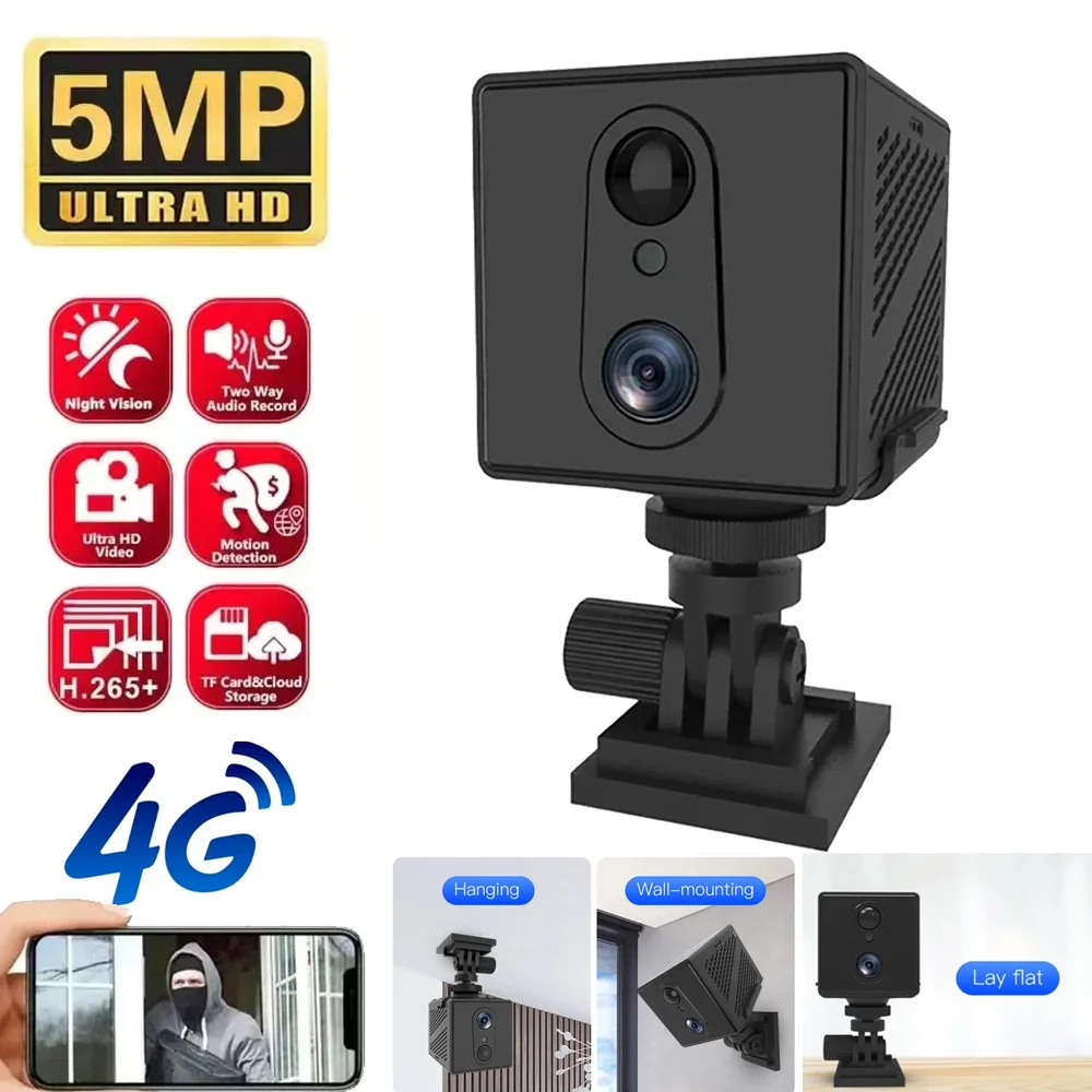 5MP 4G SIM Card Mini Camera 128GB Human Detection Camera 3000Mah Battery Surveillance Camcorder Video Recorder Security Camera
5MP 4G SIM Card Mini Camera 128GB Human Detection Camera 3000Mah Battery Surveillance Camcorder Video Recorder Security Camera