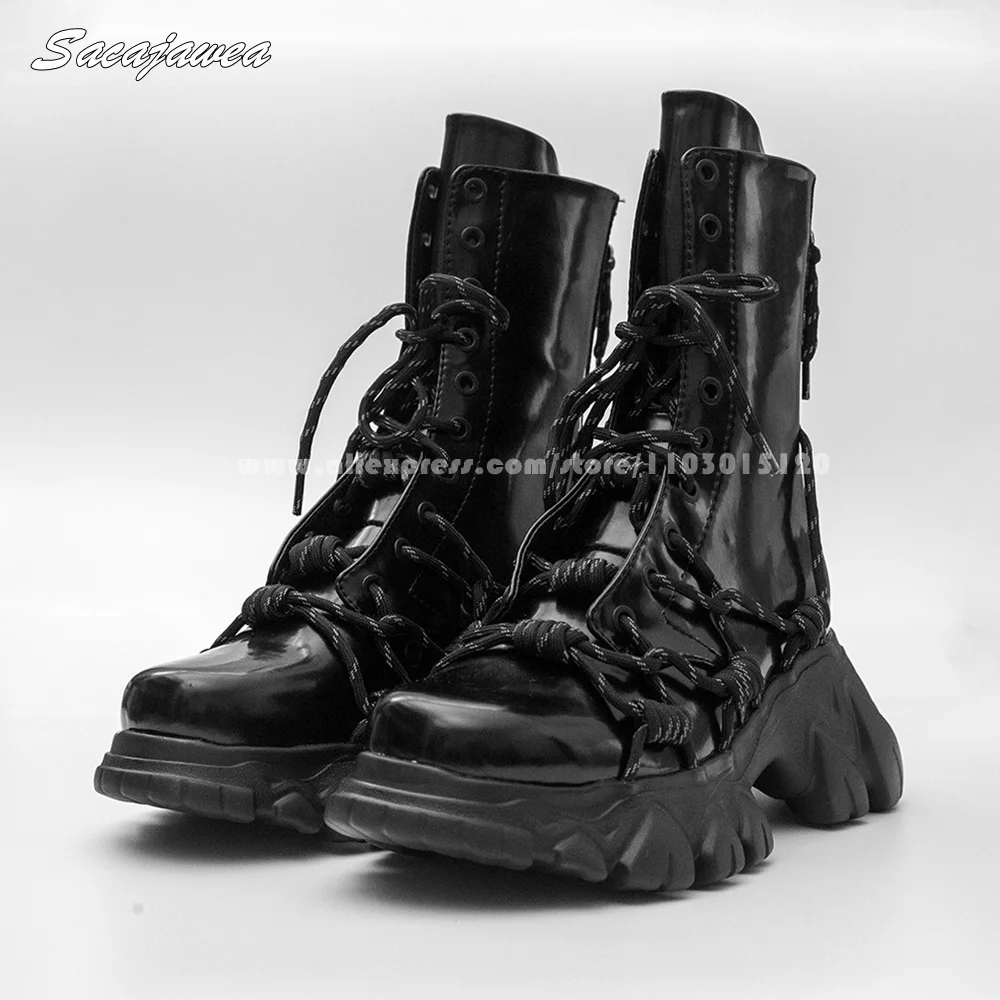 Black Short Plush Front Lace Up Chunky Heel Motorcycle Boots Autumn New Fashion Casual Boots Round Toe Platform Lady Boots
Black Short Plush Front Lace Up Chunky Heel Motorcycle Boots Autumn New Fashion Casual Boots Round Toe Platform Lady Boots