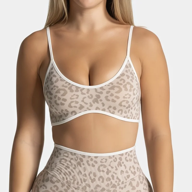 Fitness Bra Leopard Print Women Seamless Contrastline Strappy Breathable Yoga Top Backless Gym Workout Running Sports Bras
Fitness Bra Leopard Print Women Seamless Contrastline Strappy Breathable Yoga Top Backless Gym Workout Running Sports Bras
