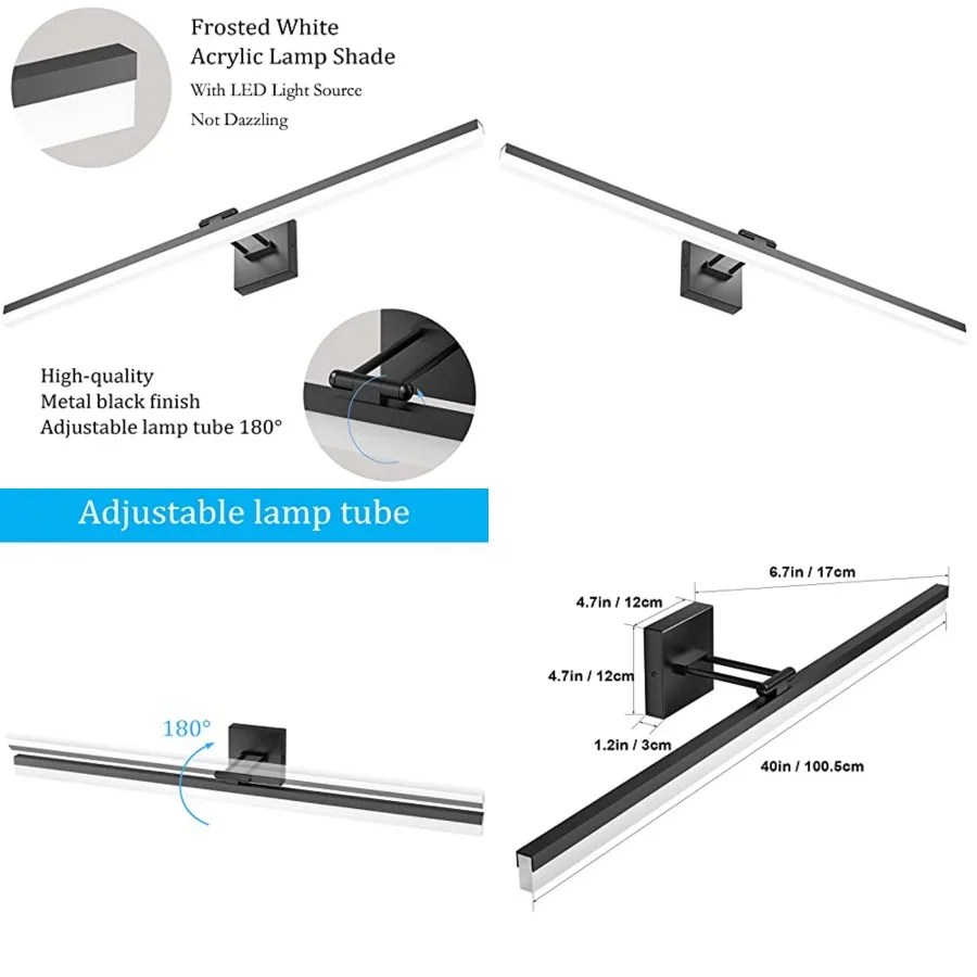 Ralbay 40" Modern LED Matte Bathroom Vanity Light 24W Adjustable Vanity Lighting Modern LED Bathroom Vanity Light Fixtures Over
Ralbay 40" Modern LED Matte Bathroom Vanity Light 24W Adjustable Vanity Lighting Modern LED Bathroom Vanity Light Fixtures Over