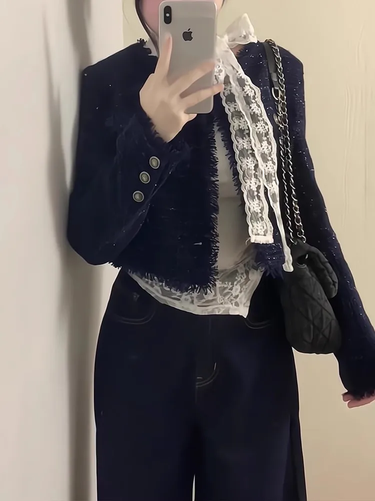 Korean Sle ort Lace Coat Women's Faion Set Tee Pieces Jaet T-irt Jeans Autumn Winter New Arrival High Quali
Korean Sle ort Lace Coat Women's Faion Set Tee Pieces Jaet T-irt Jeans Autumn Winter New Arrival High Quali