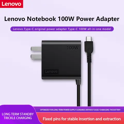 Laptop Power Adapter Lenovo Power Adapter Type-C 100W [20V 5.0A] All-In-One Portable High-Speed Charger for Mobile Phones and Computers Black