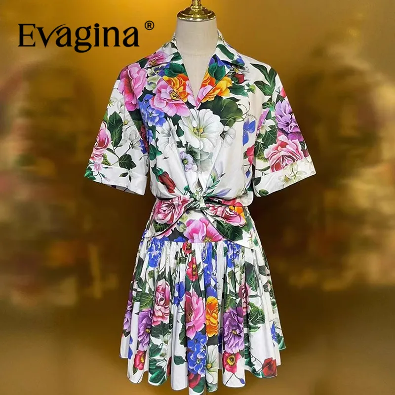 Evagina Vacation Women's Suit Turn-Down Collar Short-Sleeved Single-Breasted Tops+Casual Half Skirt Cotton Print 2-piece set
Evagina Vacation Women's Suit Turn-Down Collar Short-Sleeved Single-Breasted Tops+Casual Half Skirt Cotton Print 2-piece set