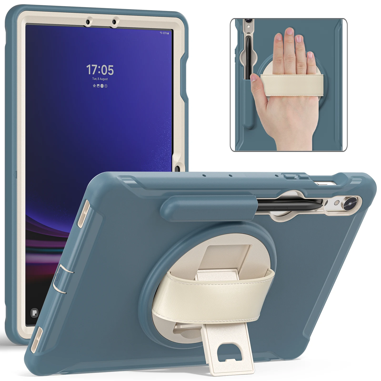 Stand Back Tablet Case for Samsung Galaxy Tab S9 Plus X810 A9 8.7 Shockproof Hand Strap Armor Cover for Tab S9 S8 S7 S7FE S6 T86
Stand Back Tablet Case for Samsung Galaxy Tab S9 Plus X810 A9 8.7 Shockproof Hand Strap Armor Cover for Tab S9 S8 S7 S7FE S6 T86