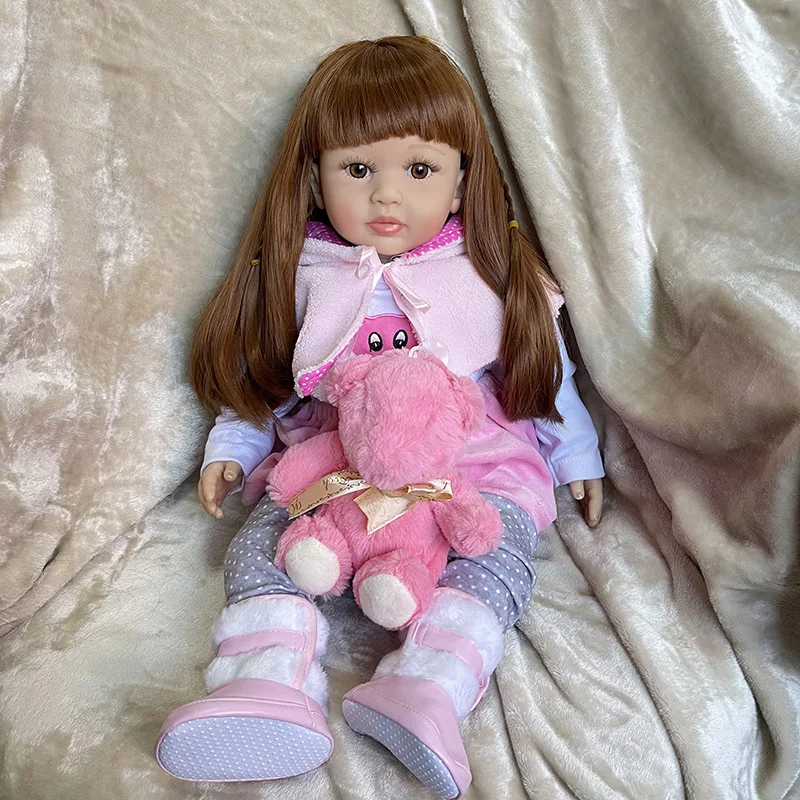 60cm Reborn Baby Doll Lovely Girl Baby Lifelike Soft Touch Pink Rabbit Suit Hand-Rooted Hair High Quality Handmade Art Doll
60cm Reborn Baby Doll Lovely Girl Baby Lifelike Soft Touch Pink Rabbit Suit Hand-Rooted Hair High Quality Handmade Art Doll