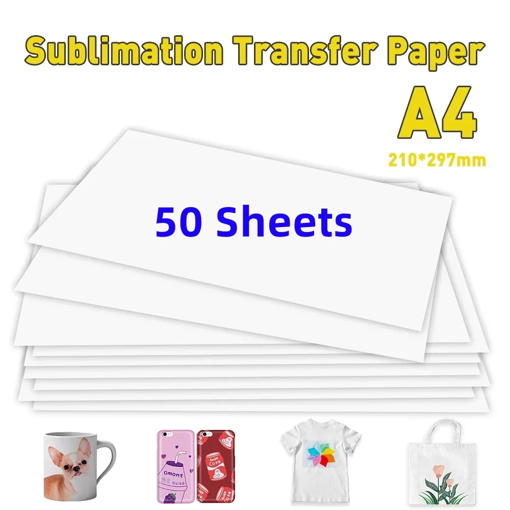 10-50 Sheets A4 Paper Sublimation Heat Transfer Paper Print Ion on Fabric Clothes T-shirt for Inkjet Printer DIY Craft Supplies
10-50 Sheets A4 Paper Sublimation Heat Transfer Paper Print Ion on Fabric Clothes T-shirt for Inkjet Printer DIY Craft Supplies