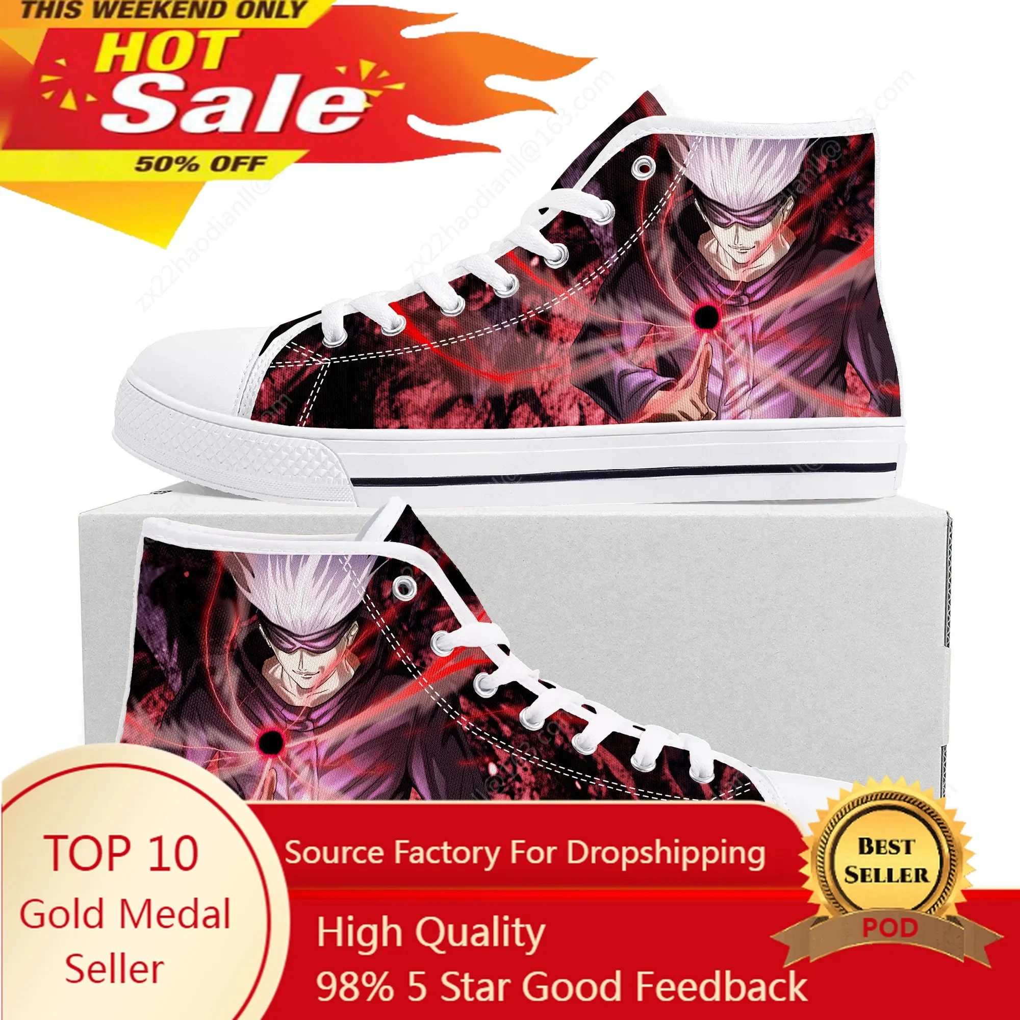 Satoru Gojo Jujutsu Kaisen High Top Sneakers High Quality Mens Womens Teenager Canvas Sneaker Casual Couple Shoes Custom Shoe
Satoru Gojo Jujutsu Kaisen High Top Sneakers High Quality Mens Womens Teenager Canvas Sneaker Casual Couple Shoes Custom Shoe