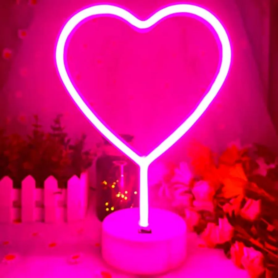 Neon Heart Sign LED Light with Base, USB/Battery Powered Heart Decor for Bedroom, Valentine's Day Decor
Neon Heart Sign LED Light with Base, USB/Battery Powered Heart Decor for Bedroom, Valentine's Day Decor