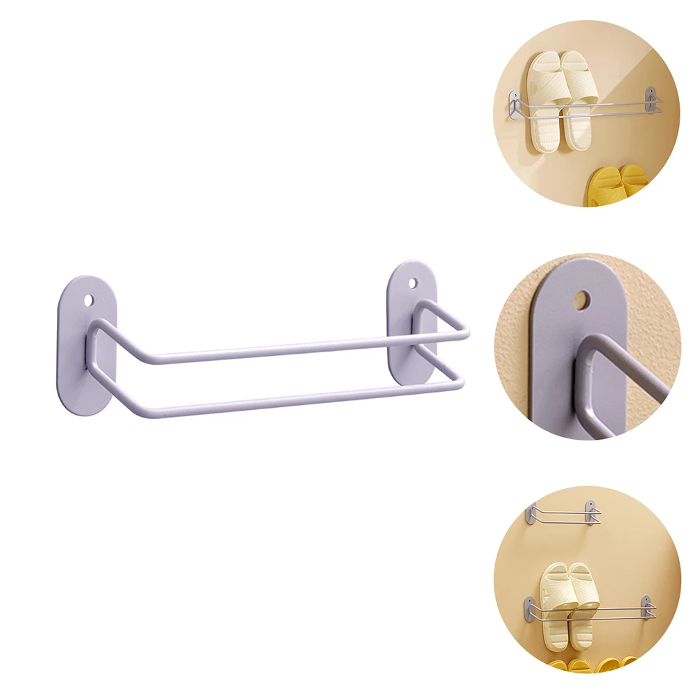 Shoe Storage Rack Holder Wall Mount Punch Free Organizer Dual Bar Metal Towel Shoe Organizer Lightweight Space Saving 
Shoe Storage Rack Holder Wall Mount Punch Free Organizer Dual Bar Metal Towel Shoe Organizer Lightweight Space Saving