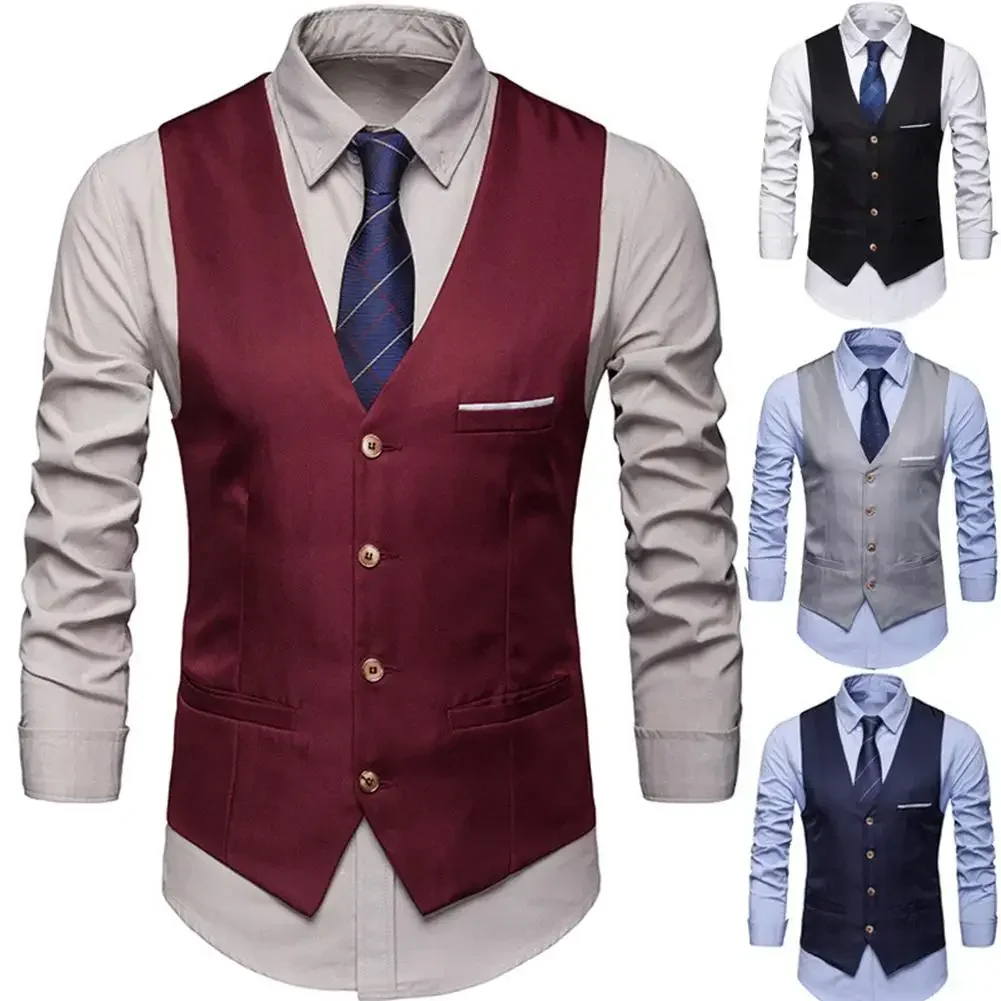 Plus Size Formal Men Solid Color Suit Vest Single Breasted Business Waistcoat
Plus Size Formal Men Solid Color Suit Vest Single Breasted Business Waistcoat