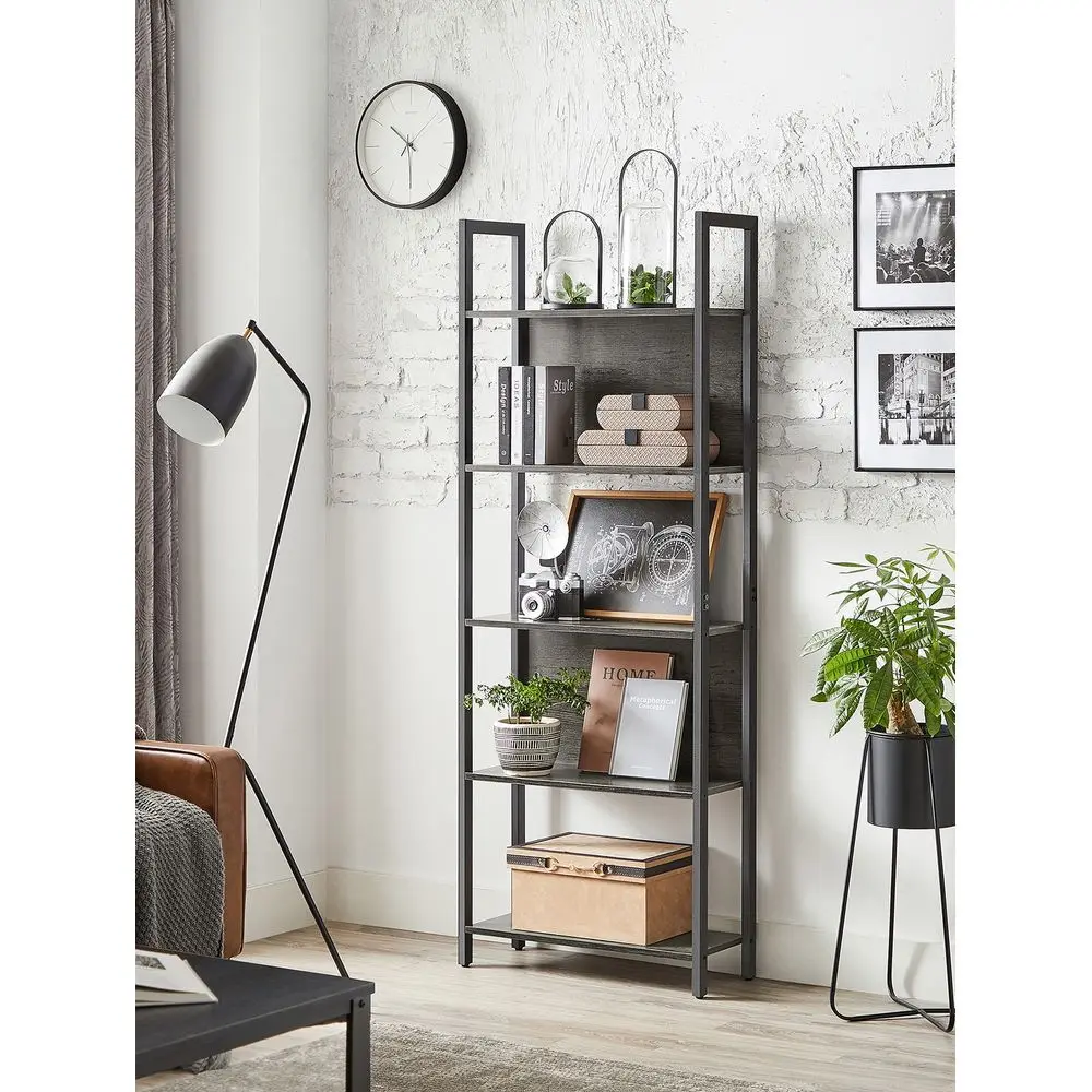 Storage Shelf, Bookshelf With 5 Shelves, Steel Frame, For Living Room, Entryway, Office, Industrial Style, Rustic, 24.4 L X 9.4
Storage Shelf, Bookshelf With 5 Shelves, Steel Frame, For Living Room, Entryway, Office, Industrial Style, Rustic, 24.4 L X 9.4