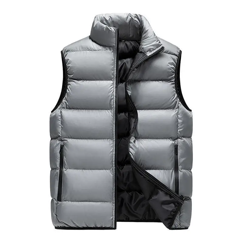 Autumn Winter Men's Down Padded Waistcoat Solid Color Sleeveless Stand Collar Outdoor Sports Casual Thick Warm Cargo Vest
Autumn Winter Men's Down Padded Waistcoat Solid Color Sleeveless Stand Collar Outdoor Sports Casual Thick Warm Cargo Vest