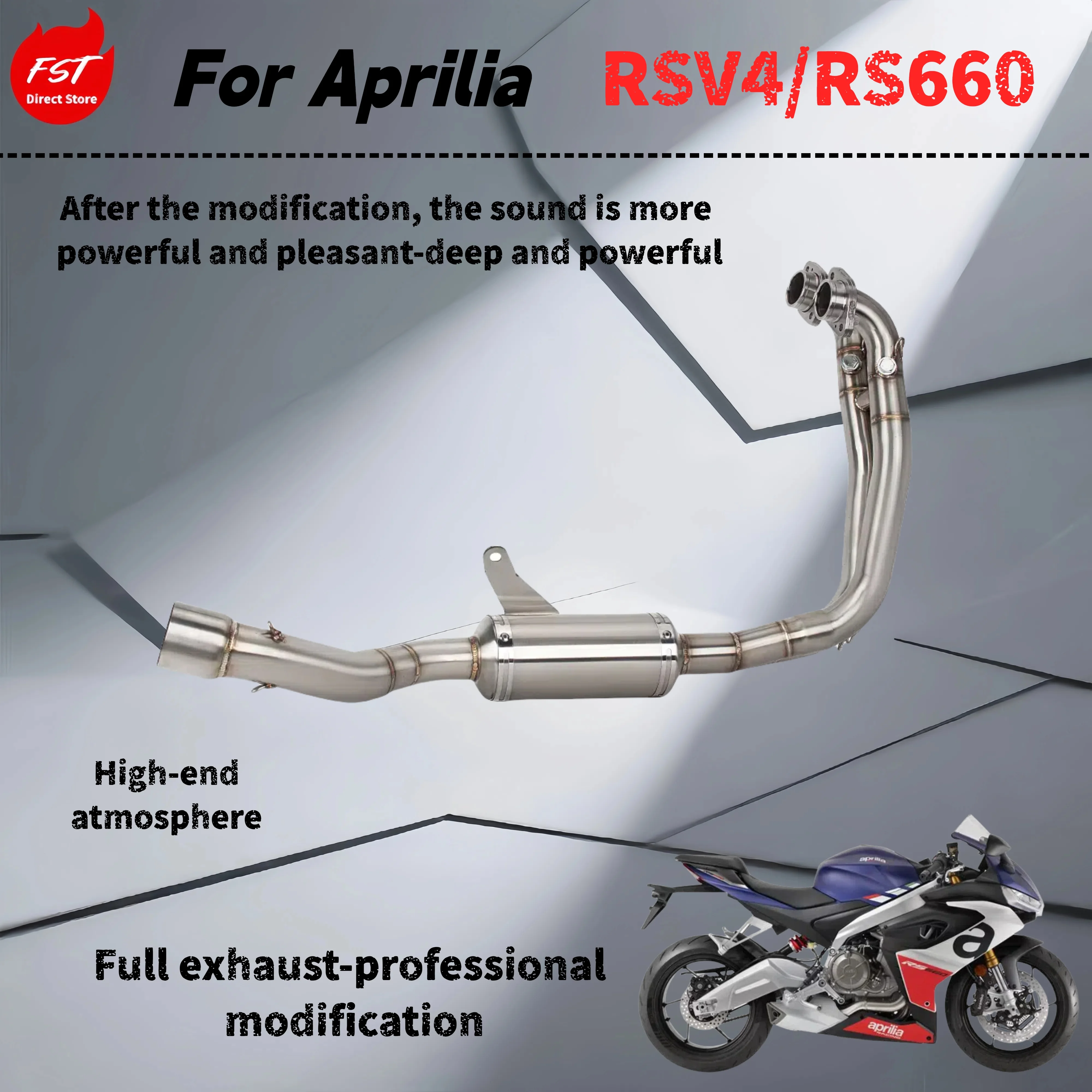 For Aprilia RSV4 /RS660- modified front exhaust pipe - the sound is deep, rich and powerful
For Aprilia RSV4 /RS660- modified front exhaust pipe - the sound is deep, rich and powerful