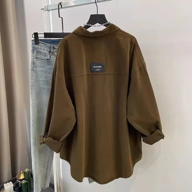 2025 Women's New Korean Loose Medium Length Casual Versatile Long Sleeved Shirt Top Spring Female Coffee Colored Shirt Jacket
2025 Women's New Korean Loose Medium Length Casual Versatile Long Sleeved Shirt Top Spring Female Coffee Colored Shirt Jacket