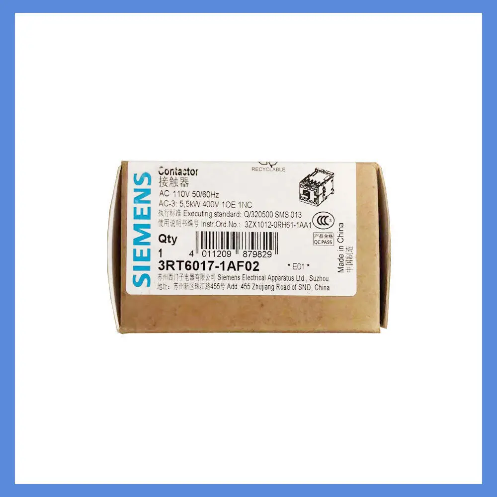ДЛЯ 1 шт. Siemens Экспресс-доставка 3RT6017-1AF02 3RT60171AF02 Контактор AC110V Совершенно новый - 
ДЛЯ 1 шт. Siemens Экспресс-доставка 3RT6017-1AF02 3RT60171AF02 Контактор AC110V Совершенно новый -