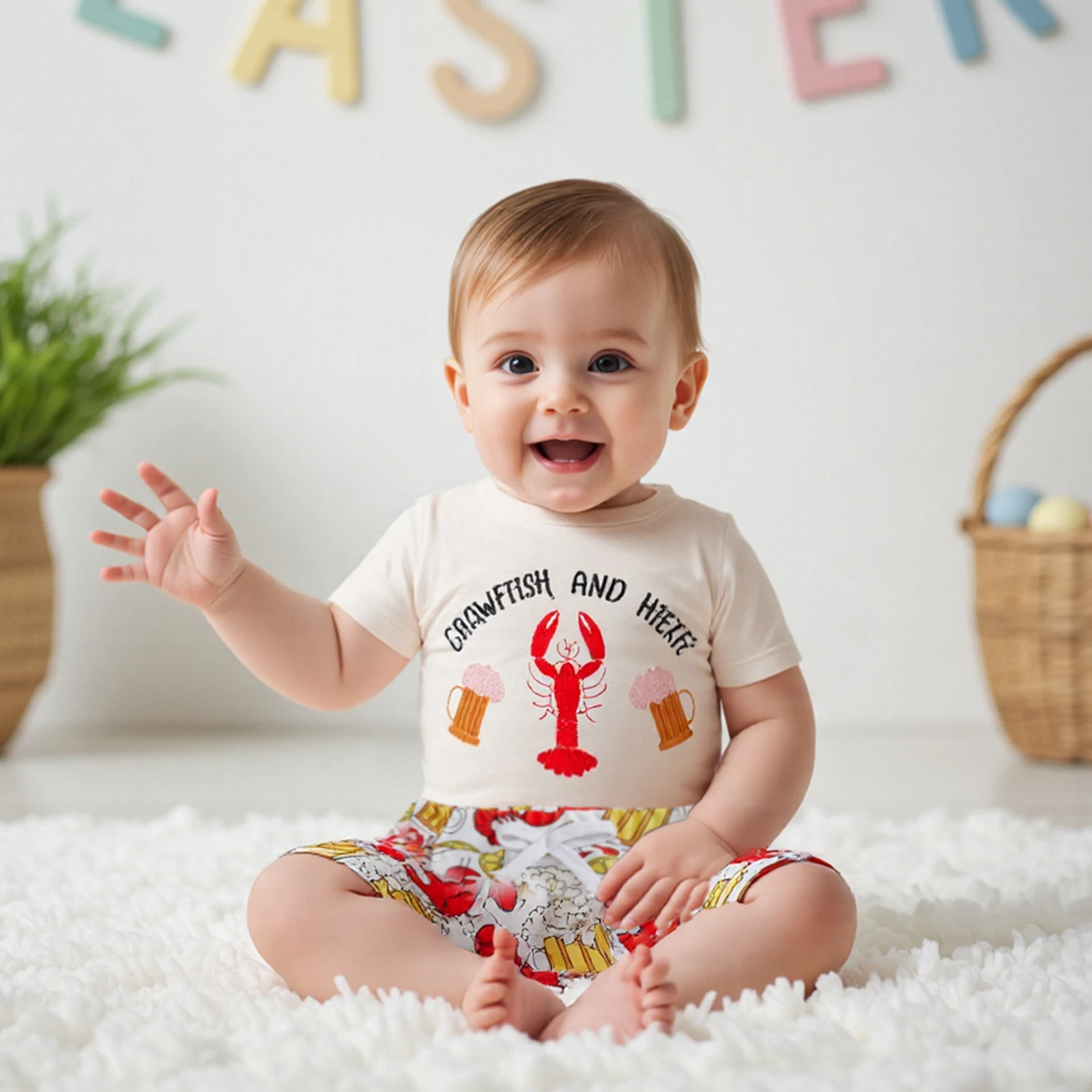 Toddler Clothes Kids Baby Boys Summer 2pcs Outfits Short Sleeve Lobster Beer Embroidery T-Shirts + Shorts Set
Toddler Clothes Kids Baby Boys Summer 2pcs Outfits Short Sleeve Lobster Beer Embroidery T-Shirts + Shorts Set