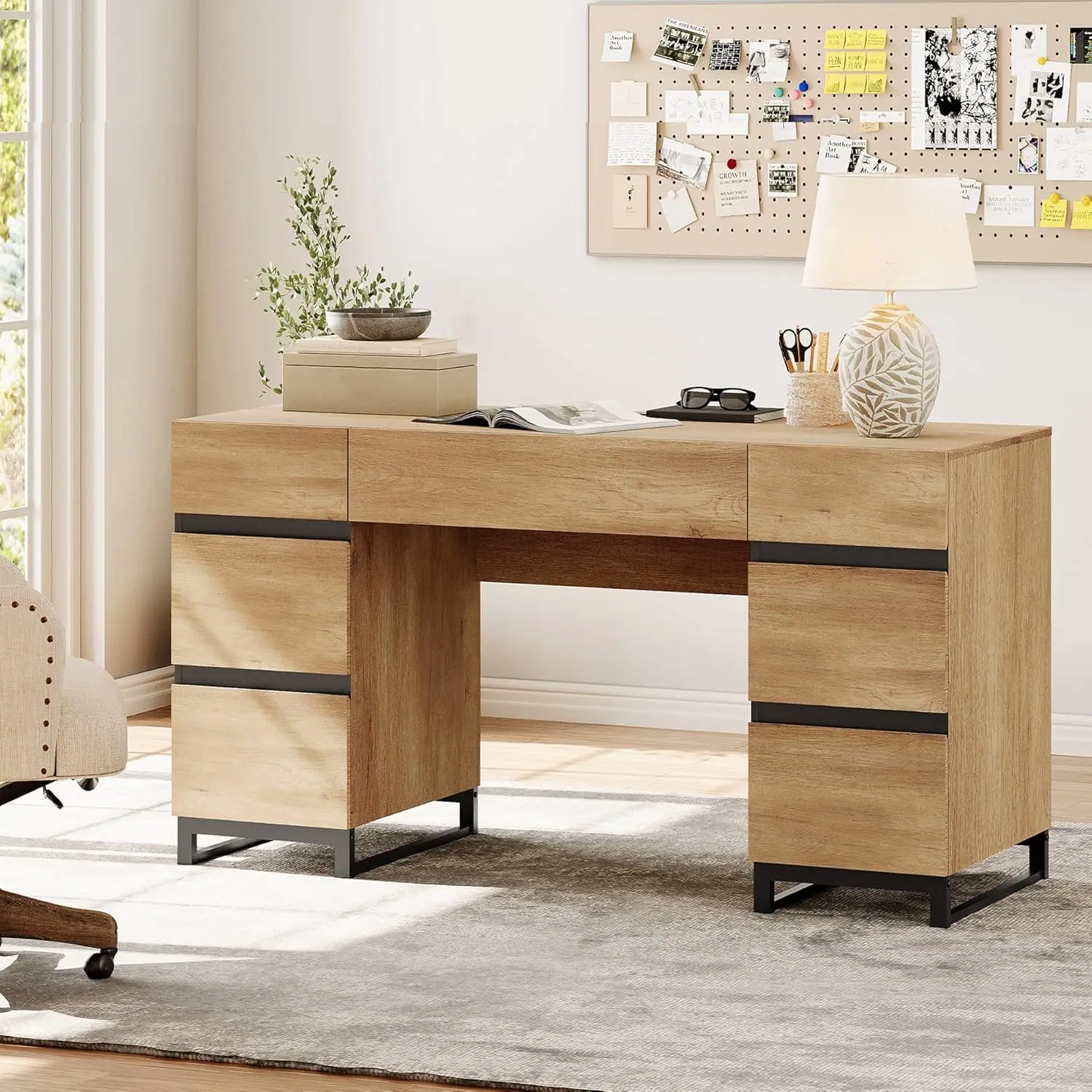 59-дюймовый современный письменный стол с выдвижными ящиками, деревянный компьютерный письменный стол с зарядной станцией, офисный стол с ящиком для файлов, Study Ta
59-дюймовый современный письменный стол с выдвижными ящиками, деревянный компьютерный письменный стол с зарядной станцией, офисный стол с ящиком для файлов, Study Ta